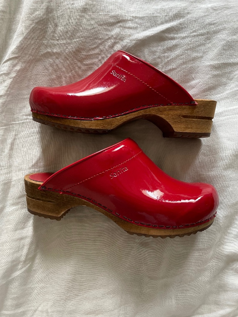 Retro Patent Sanita Danish wooden clogs